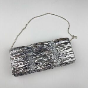 VTG Y2K Structured Metallic Clutch Purse